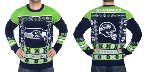 Nike Seahawks Men's Ugly Sweater - Click Image to Close